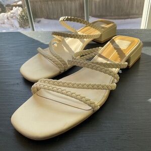 Dolce Vita Haza Sandals Ivory Braided Straps Square Toe size 13